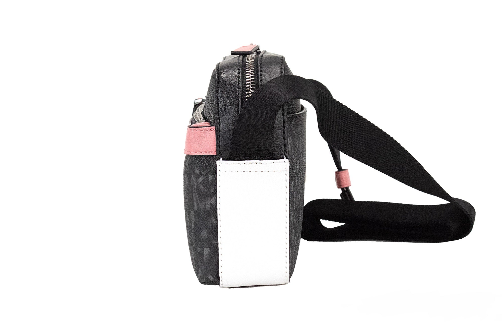Cooper Small Black Pink Signature PVC Utility Crossbody Bag