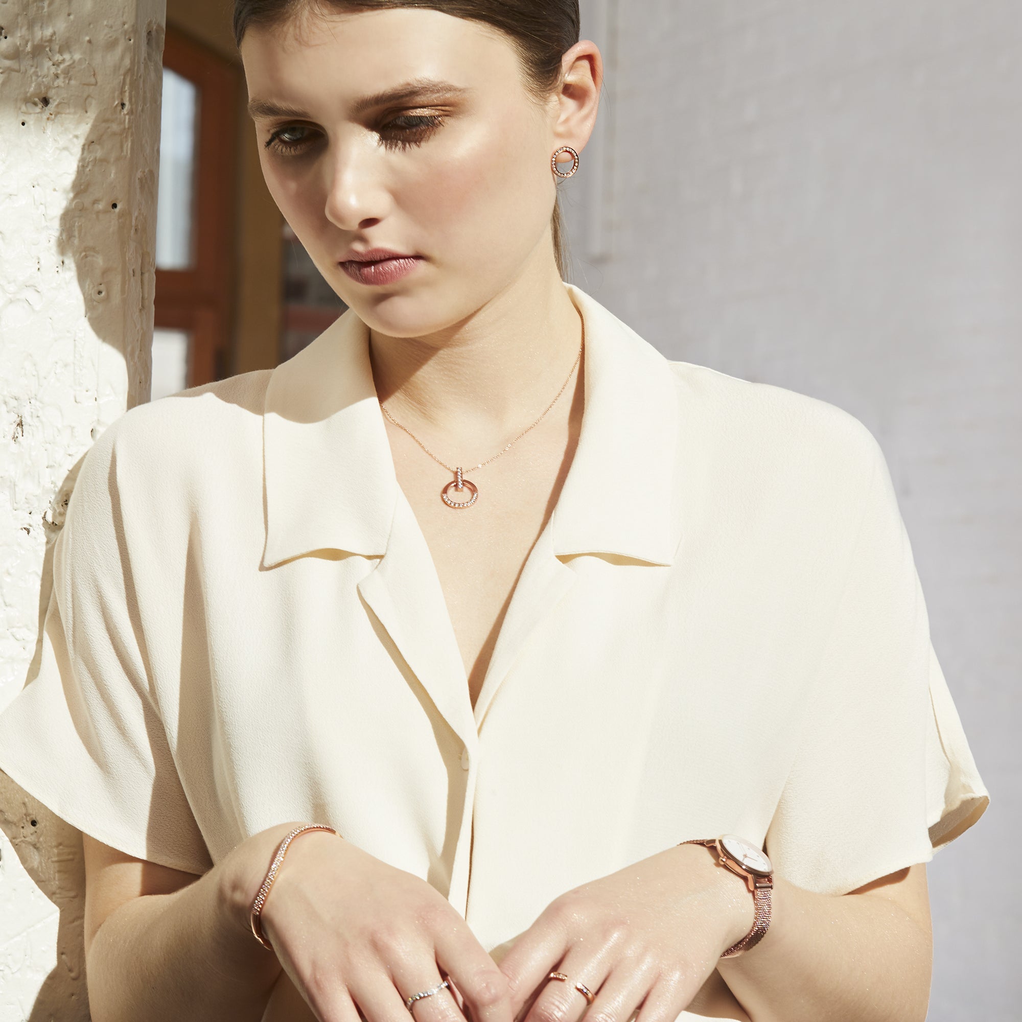 Buy Small stainless steel stones watch by Mia Bijoux