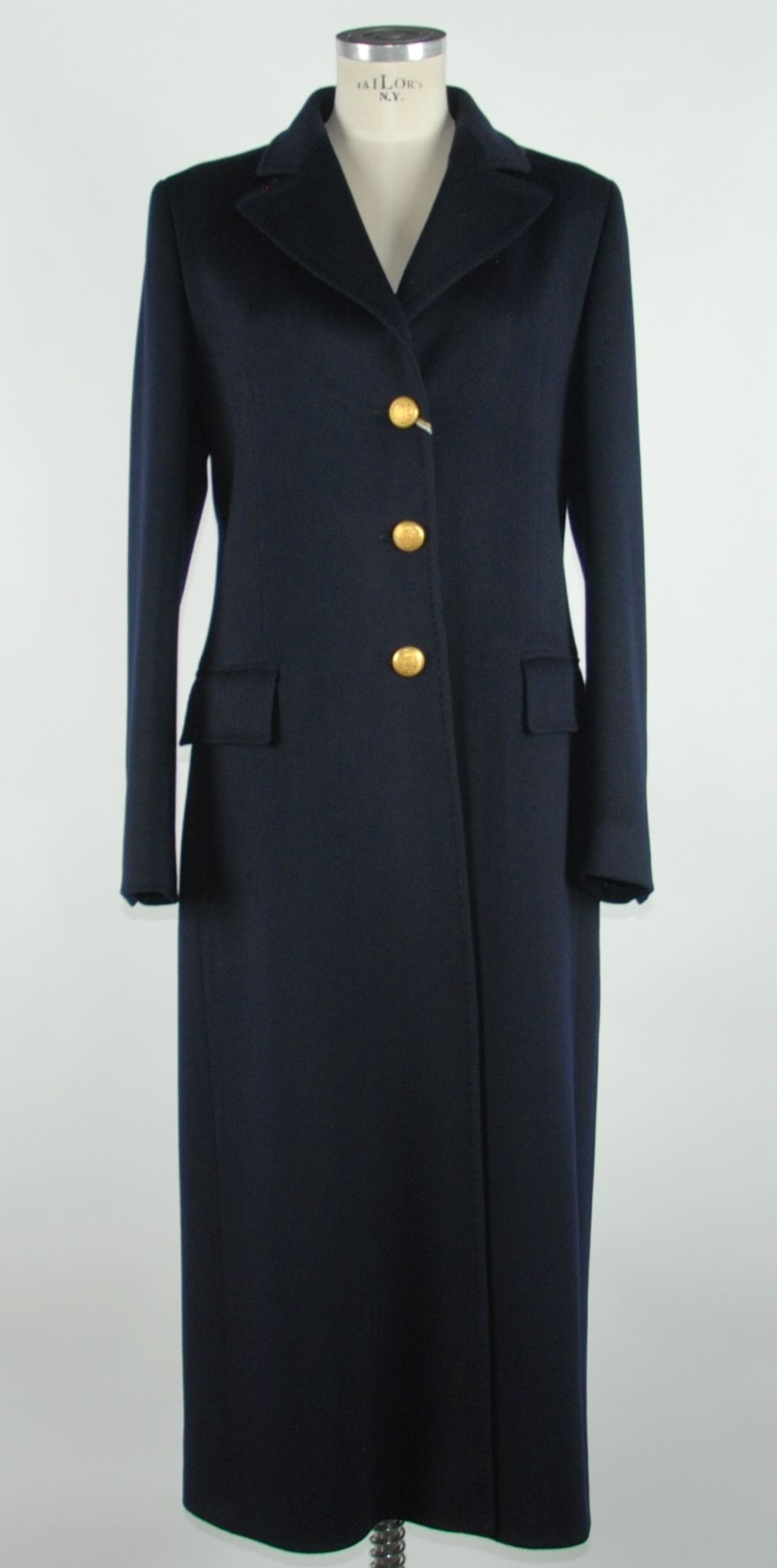 Elegant Blue Wool Coat For Women