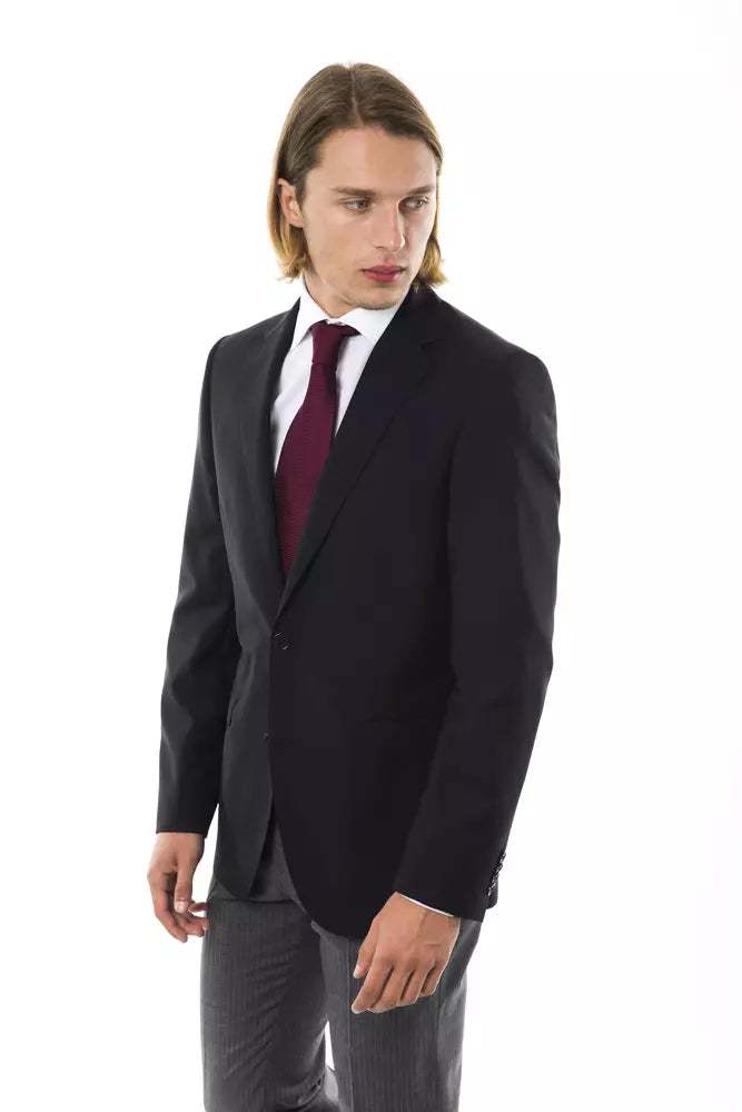 Elegant Wool Two-Button Men's Blazer
