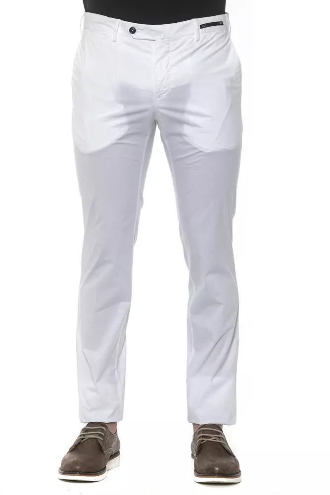 Chic White Super Slim Men's Trousers