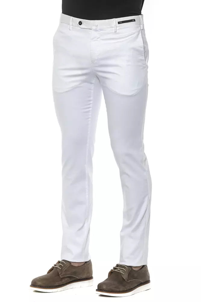 Chic Super Slim White Trousers for Men