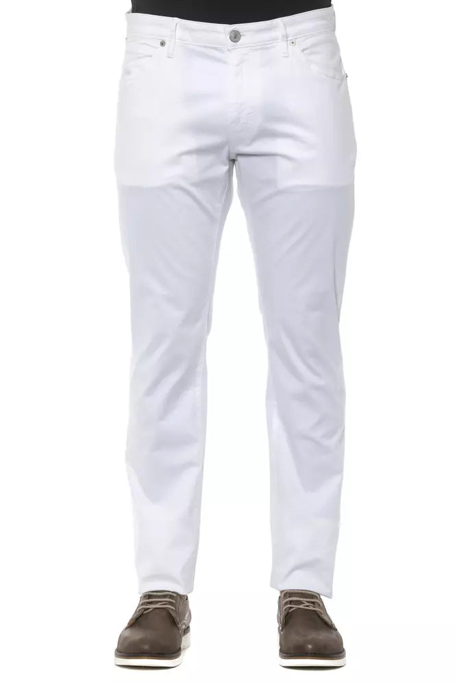 Exquisite White Slim Trousers for Men