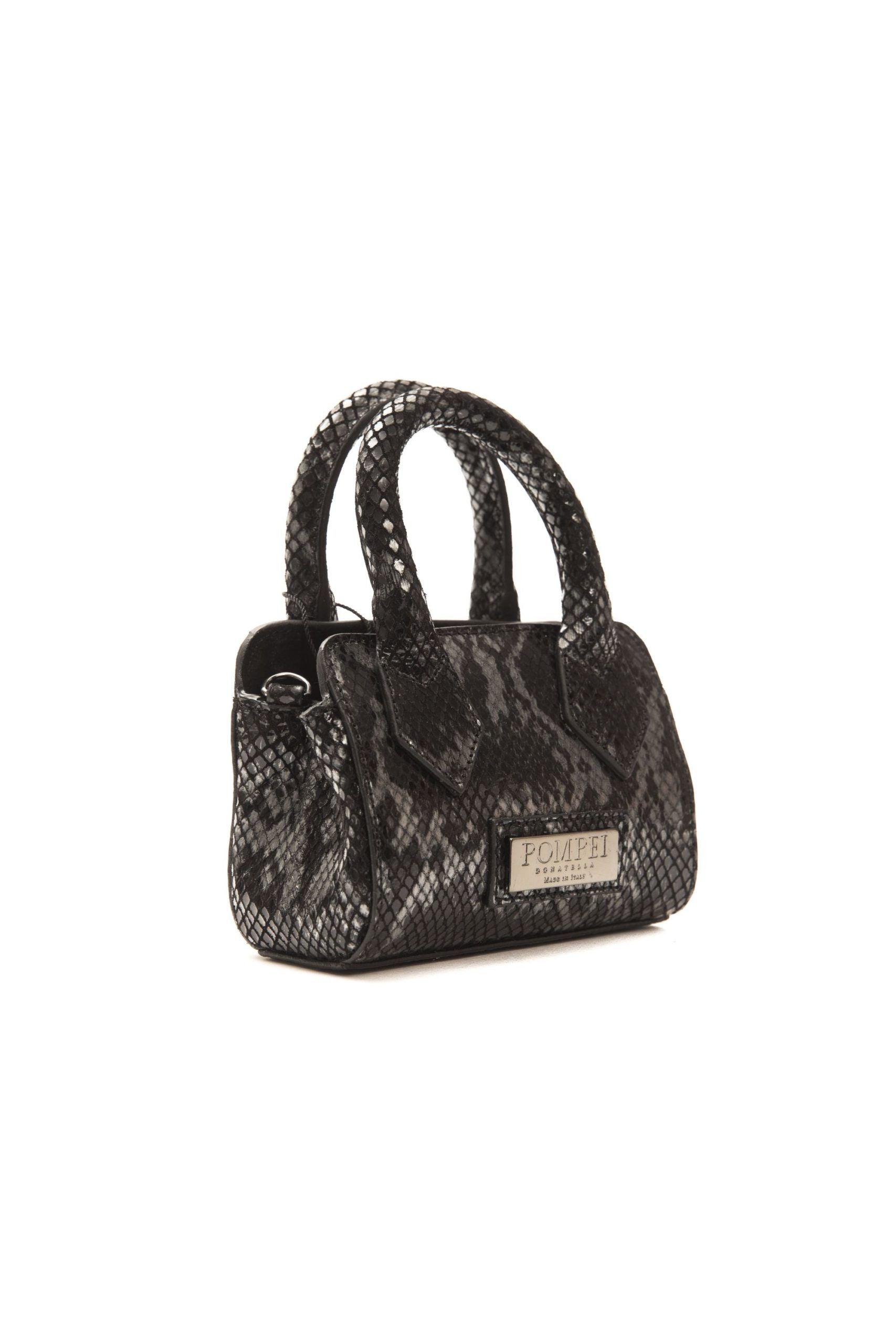 Chic Leather Mini Tote with Python Print