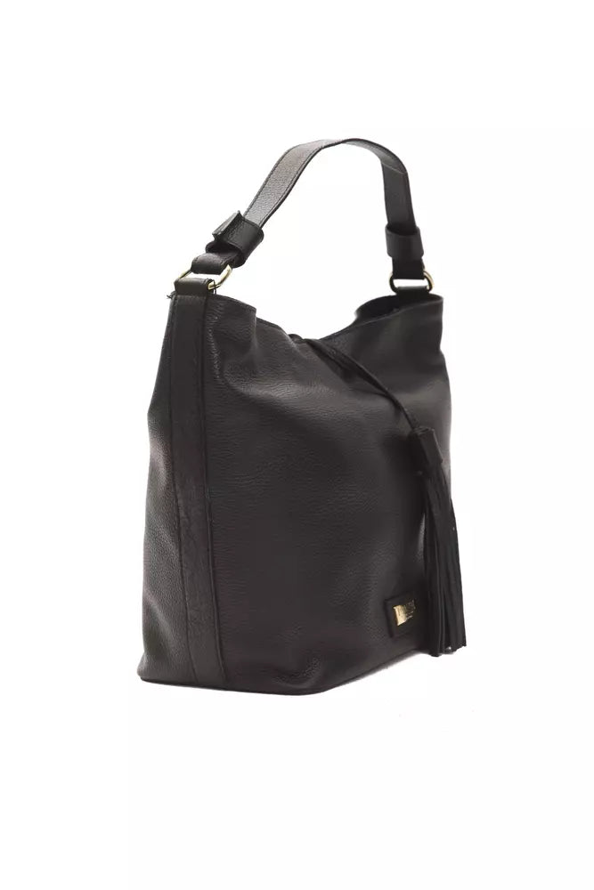 Elegant Leather Shoulder Bag in Timeless Black
