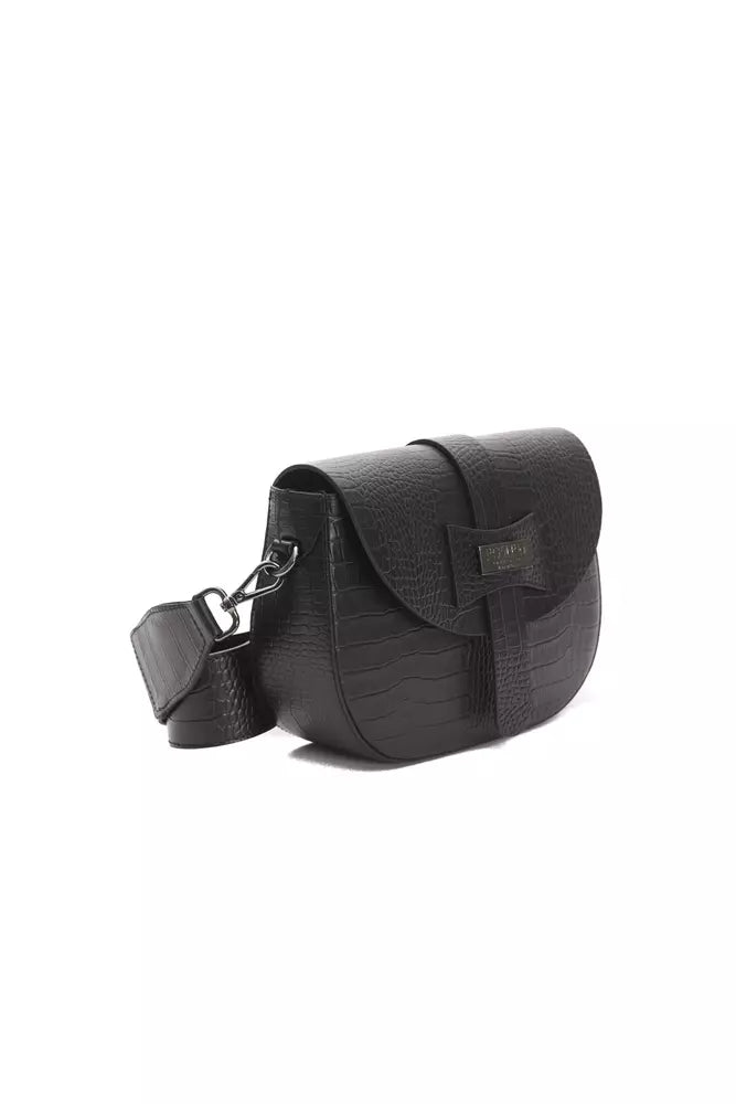 Elegant Croc-Effect Leather Crossbody Bag