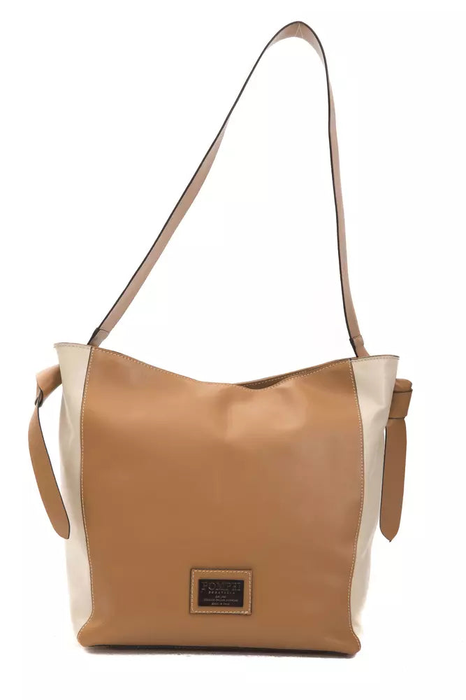 Elegant Leather Shoulder Bag in Rich Brown