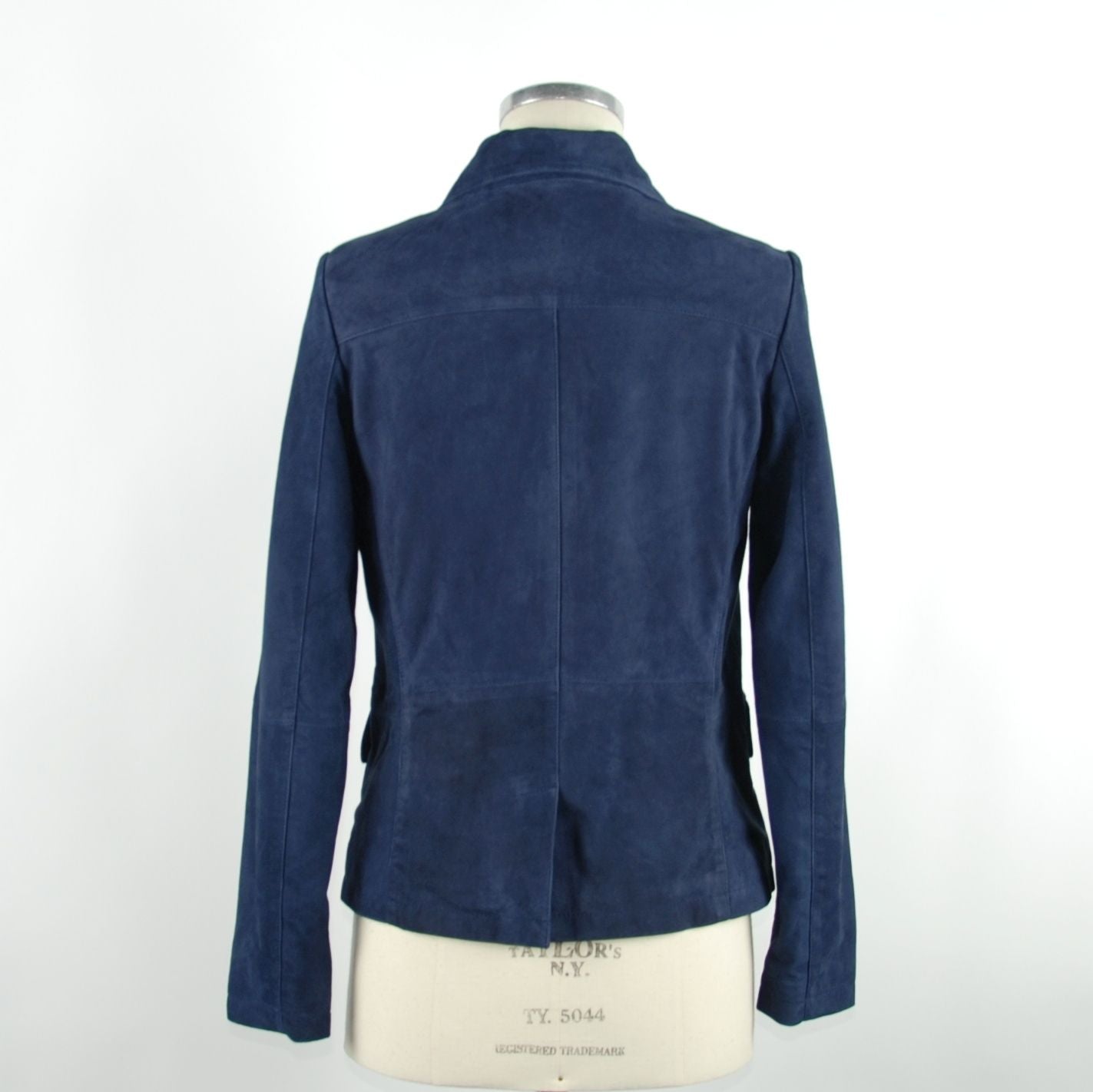 Chic Blue Leather Elegance Jacket