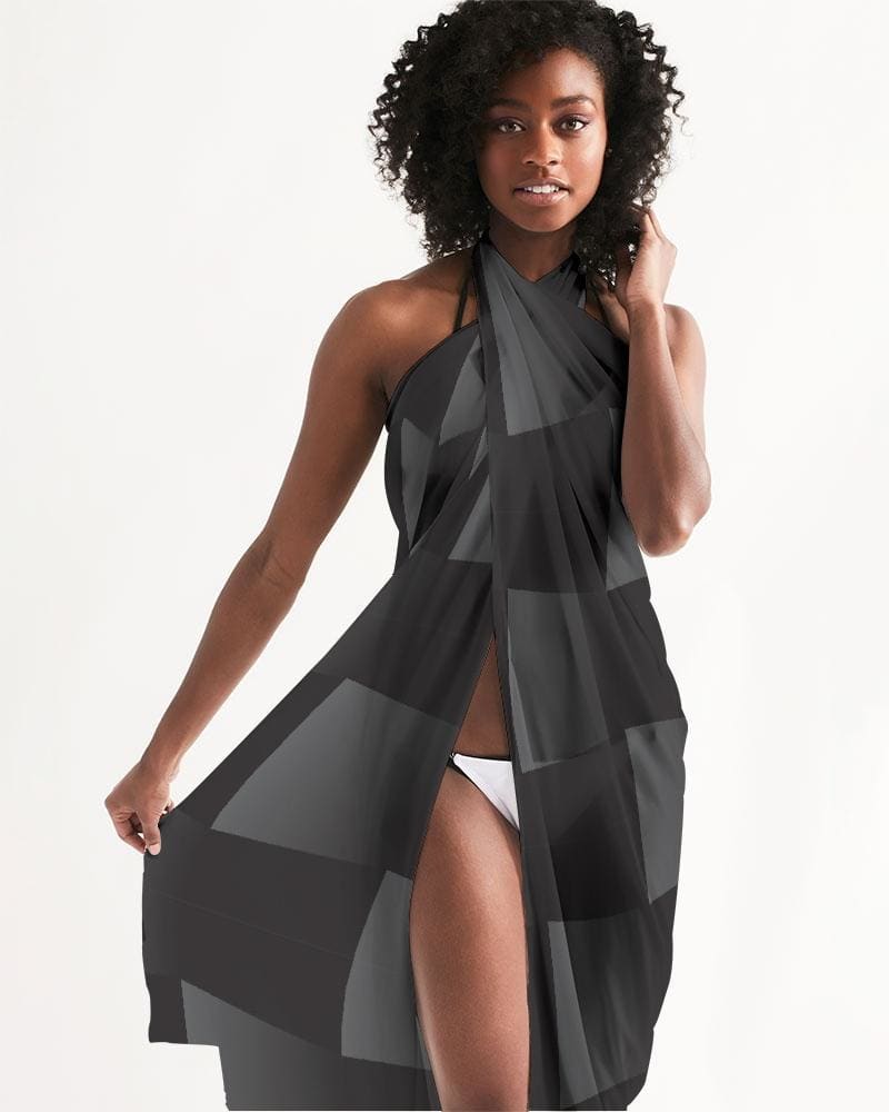 Buy Sheer Black Squared Swimsuit Cover Up by inQue.Style