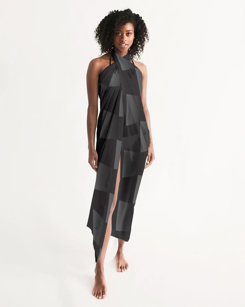 Buy Sheer Black Squared Swimsuit Cover Up by inQue.Style