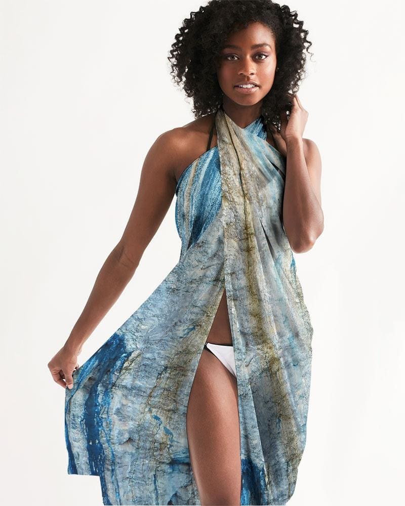 Sheer Blue Mountain Outdoor Landscape Swim Cover Up