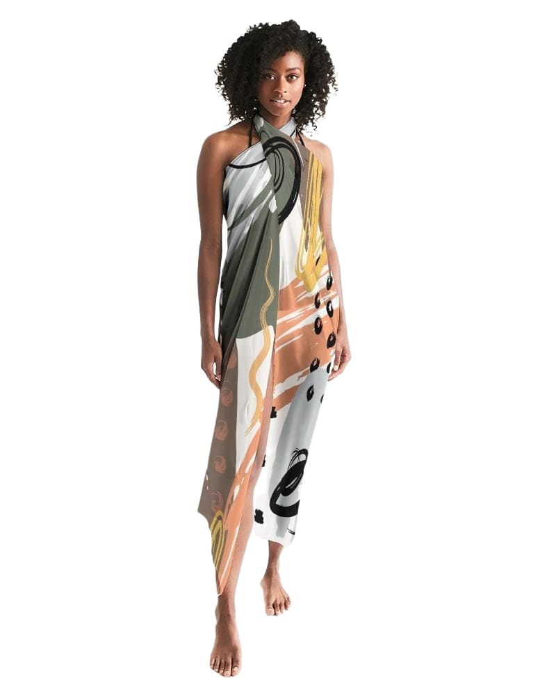 Buy Sheer Circular Multicolor Green Swimsuit Cover Up by inQue.Style