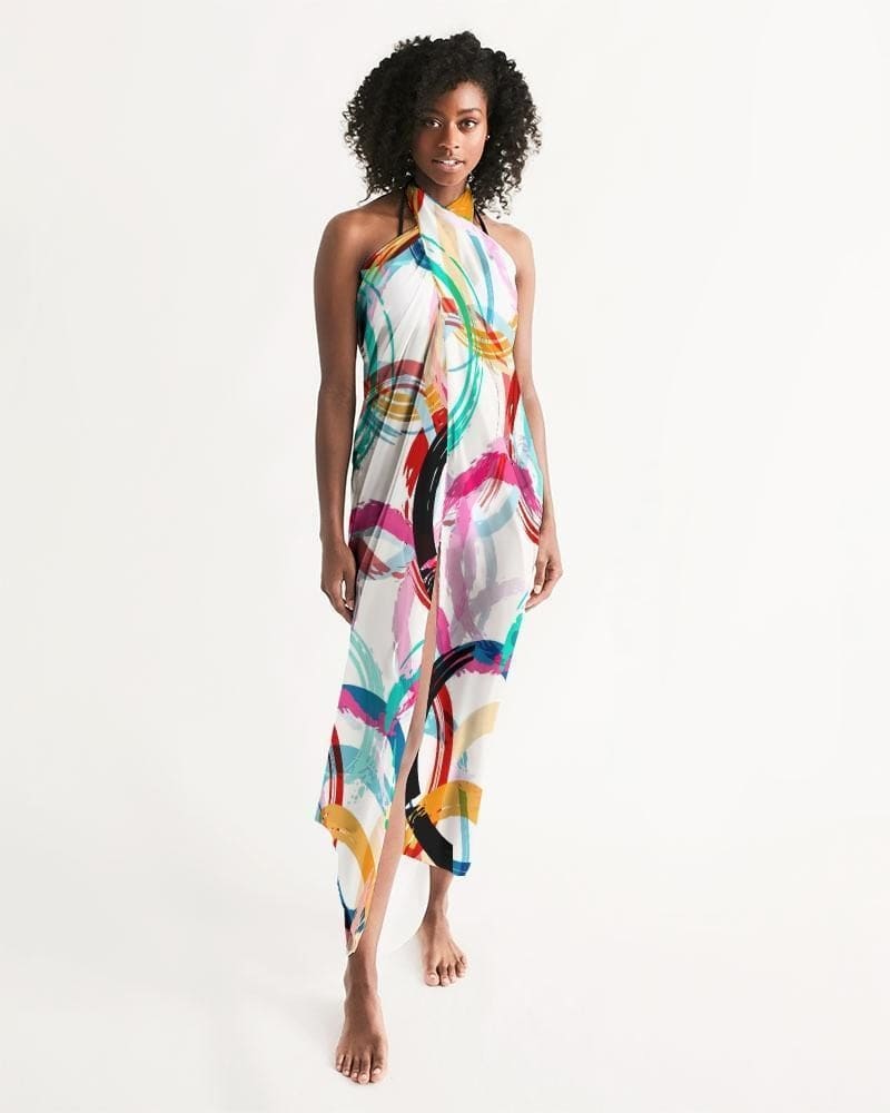 Buy Sheer Circular Multicolor Swimsuit Cover Up by inQue.Style