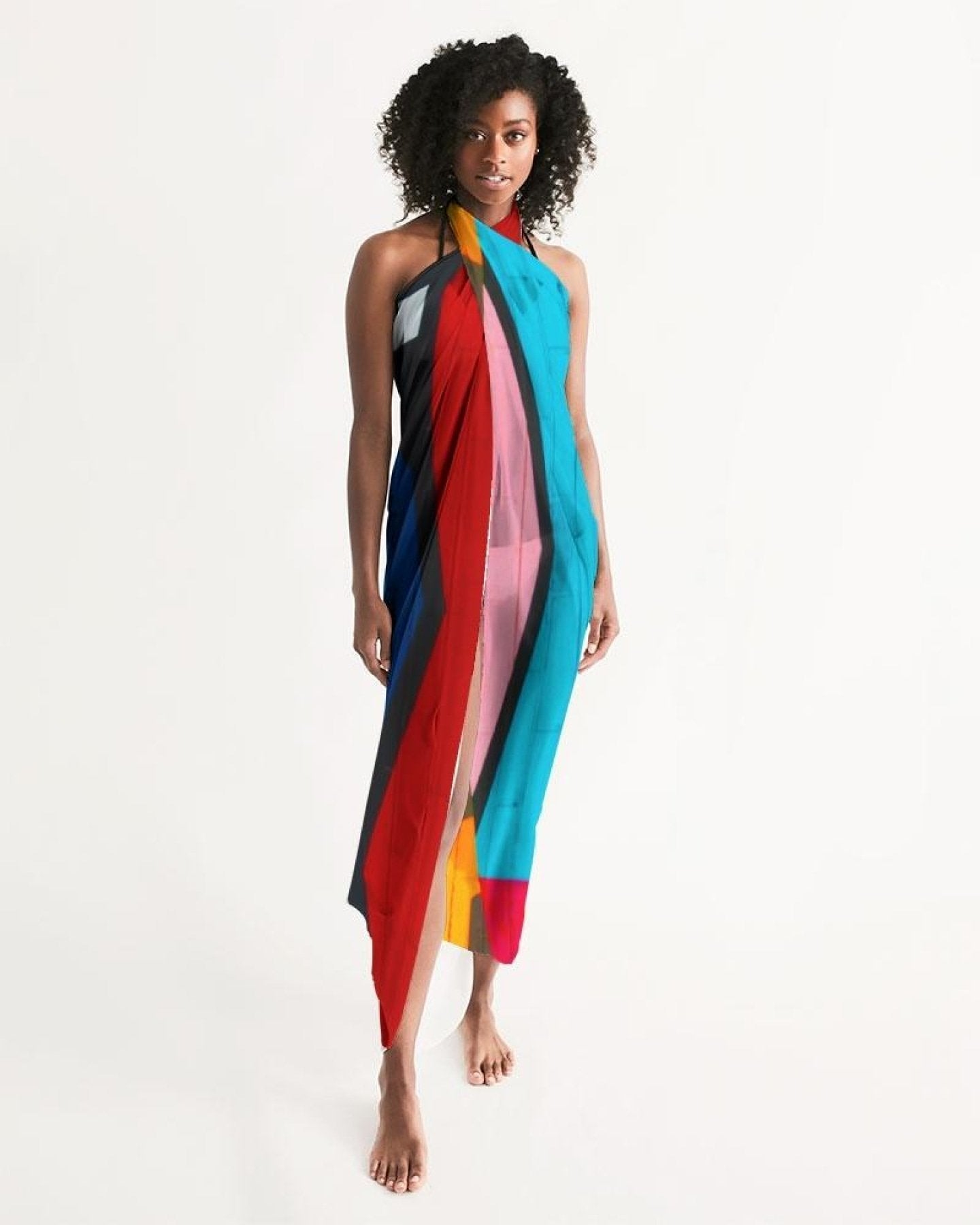 Buy Sheer Colorblock Multicolor Swimsuit Cover Up by inQue.Style