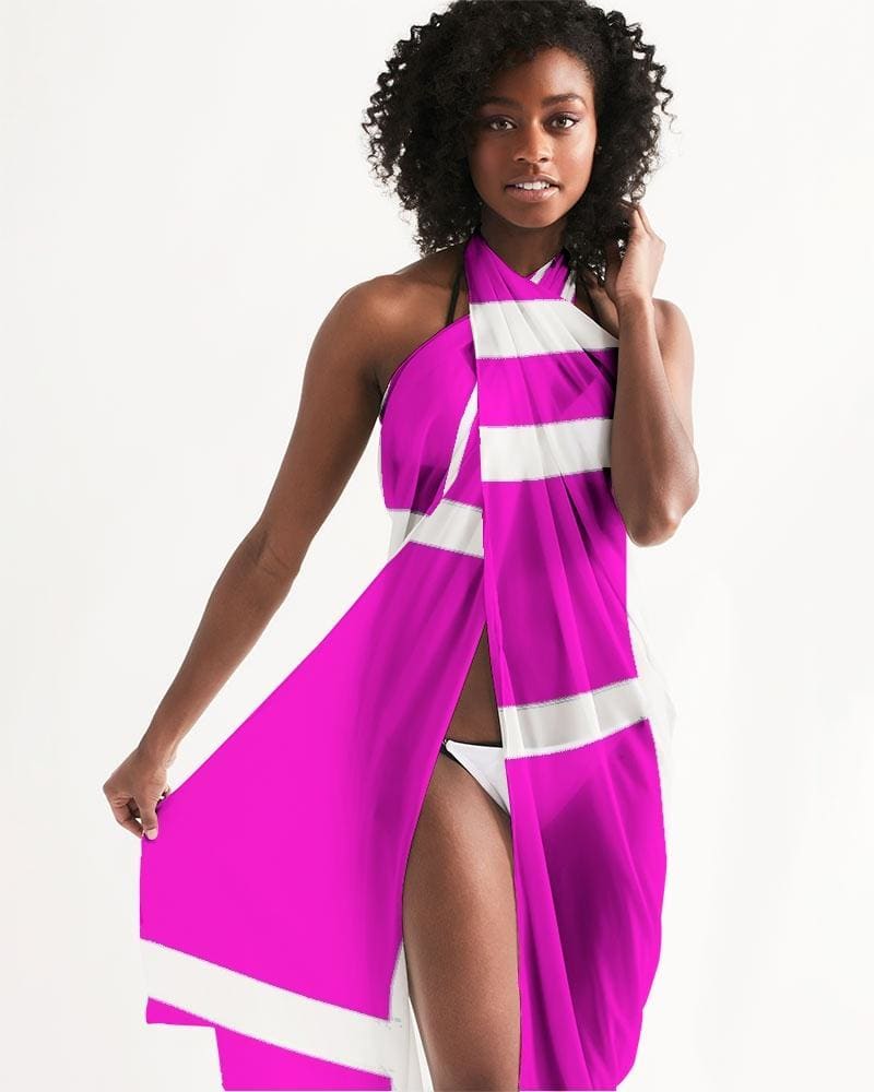 Sheer Colorblock Pink Swimsuit Cover Up