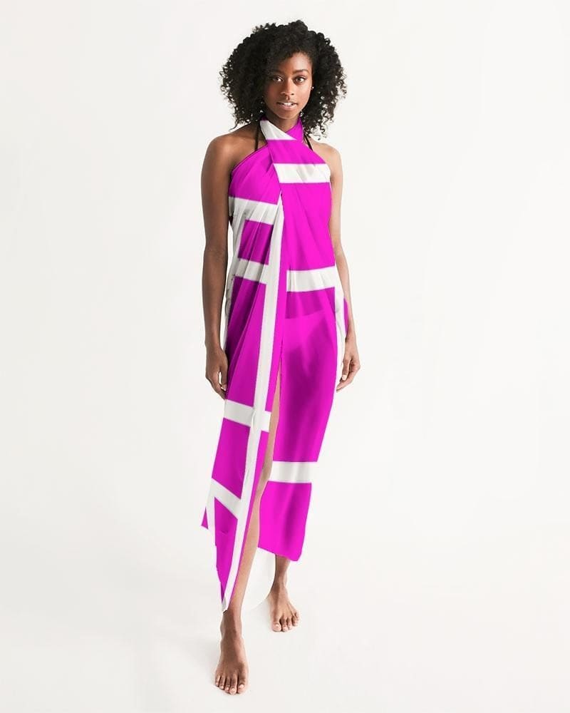 Buy Sheer Colorblock Pink Swimsuit Cover Up by inQue.Style