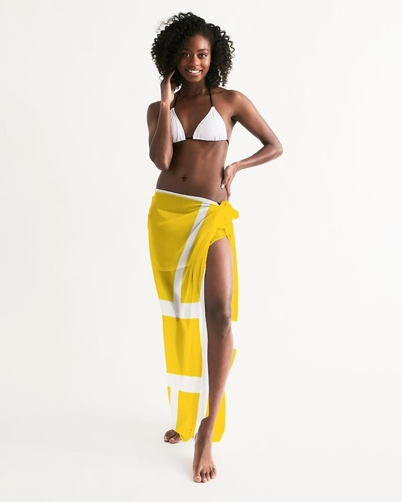 Buy Sheer Colorblock Yellow Swimsuit Cover Up by inQue.Style
