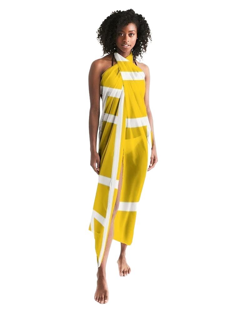 Sheer Colorblock Yellow Swimsuit Cover Up