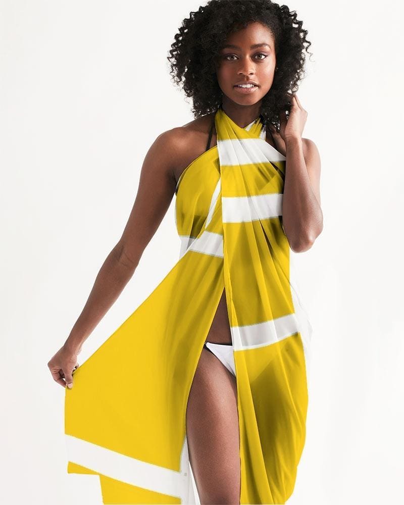 Sheer Colorblock Yellow Swimsuit Cover Up