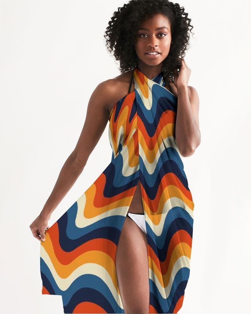 Sheer Geometric Multicolor Swimsuit Cover Up