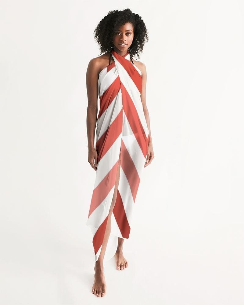 Buy Sheer Herringbone Red Swimsuit Cover Up by inQue.Style