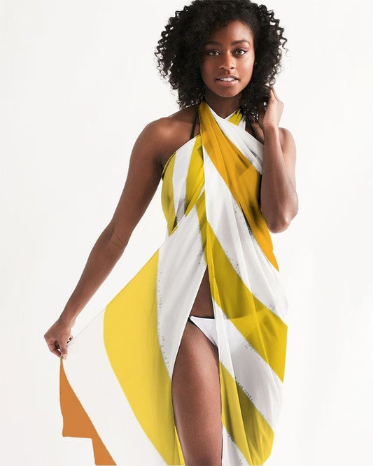 Buy Sheer Herringbone Yellow Swimsuit Cover Up by inQue.Style