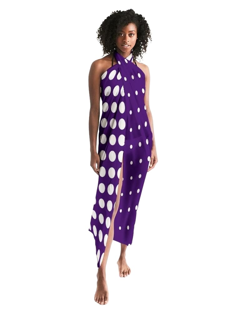 Sheer Purple Dotted Style  Swim Cover Up