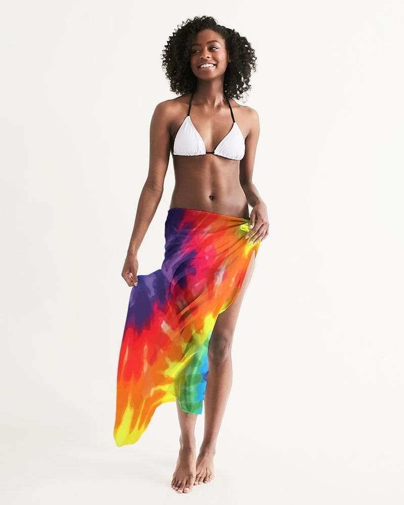 Buy Sheer Rainbow Tie Dye Swimsuit Cover Up by inQue.Style