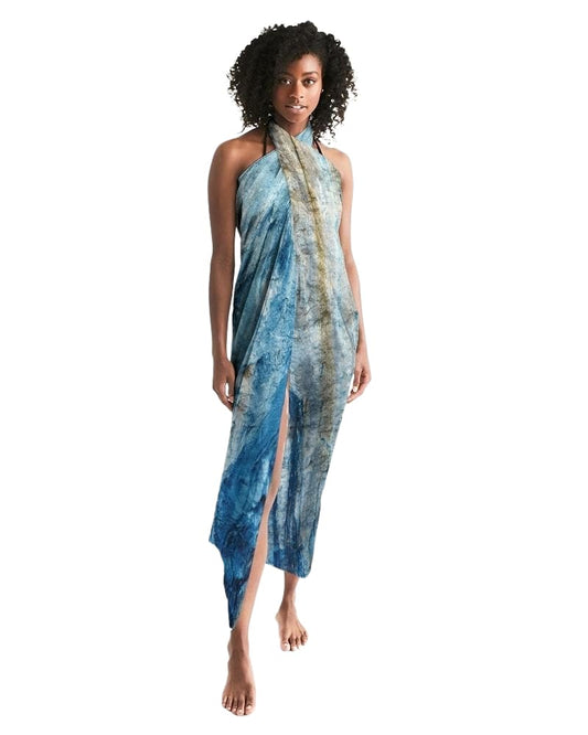 Buy Sheer Sarong Swimsuit Cover Up Wrap / Blue Mountain by inQue.Style