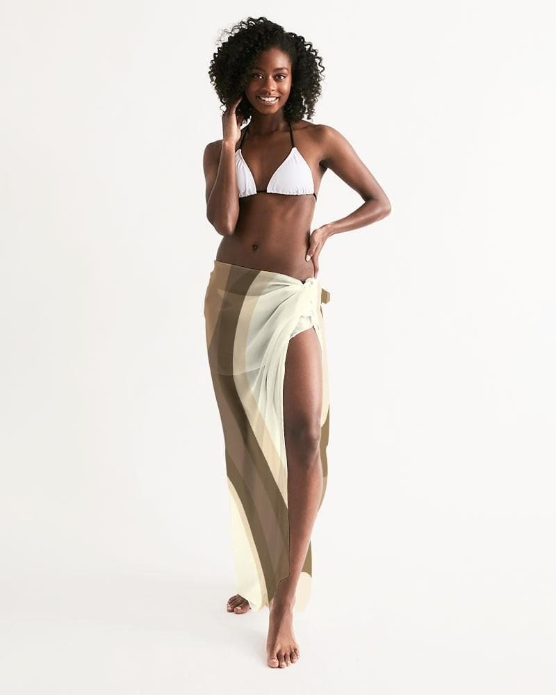 Buy Sheer Sarong Swimsuit Cover Up Wrap / Brown Swirl by inQue.Style