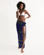 Buy Sheer Sarong Swimsuit Cover Up Wrap / Geometric Dark Blue and Green by inQue.Style