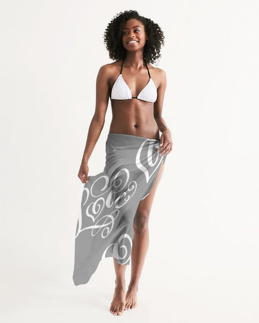 Buy Sheer Sarong Swimsuit Cover Up Wrap / Love Grey by inQue.Style