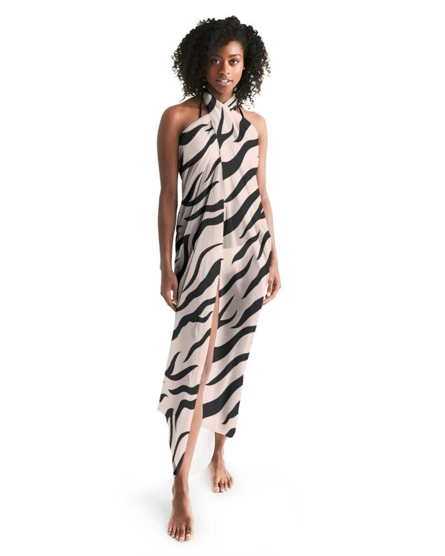 Buy Sheer Sarong Swimsuit Cover Up Wrap / Pink Abstract by inQue.Style