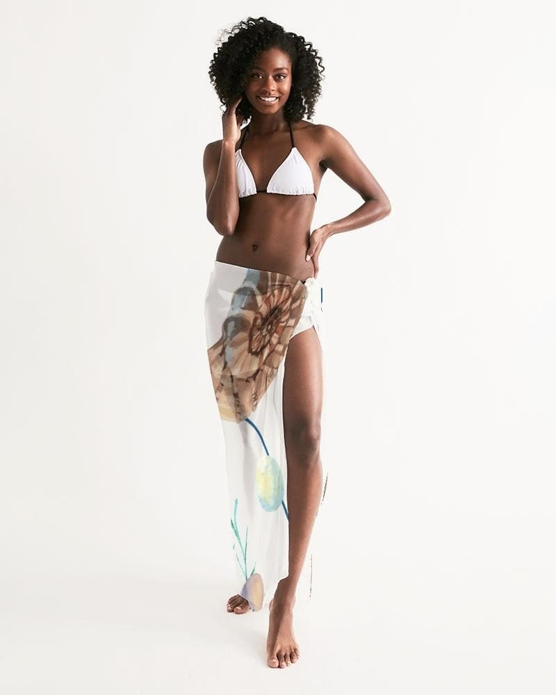 Buy Sheer Sarong Swimsuit Cover Up Wrap / White Seashell by inQue.Style