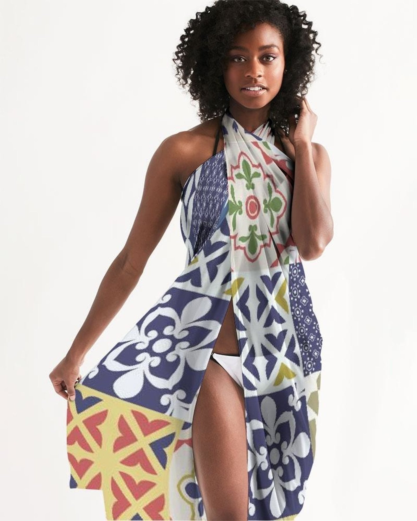 Buy Sheer Swimsuit Cover Up Abstract Print Multicolor by inQue.Style