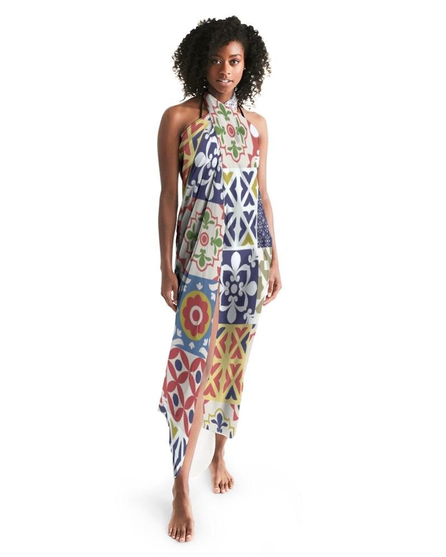 Buy Sheer Swimsuit Cover Up Abstract Print Multicolor by inQue.Style