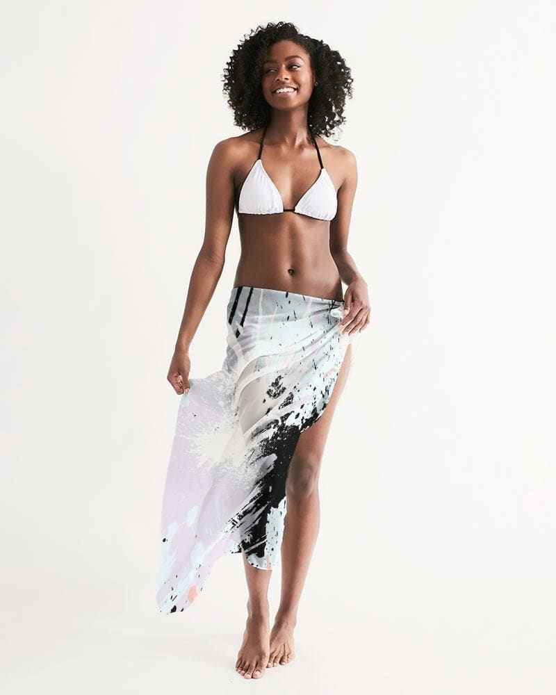 Buy Sheer Swimsuit Cover Up Abstract Print Pastels by inQue.Style