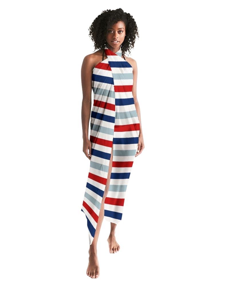 Swim Cover Up / Red White and Blue Sarong Wrap