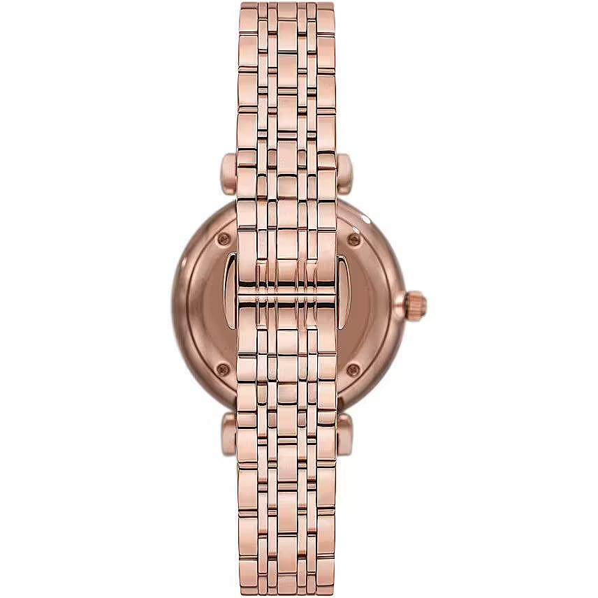 Elegant Pink Bronze Timepiece with Crystals