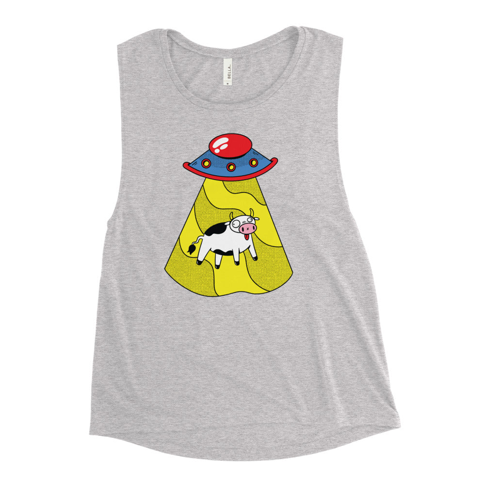 Buy Cow Abduction Muscle Tank by Faz