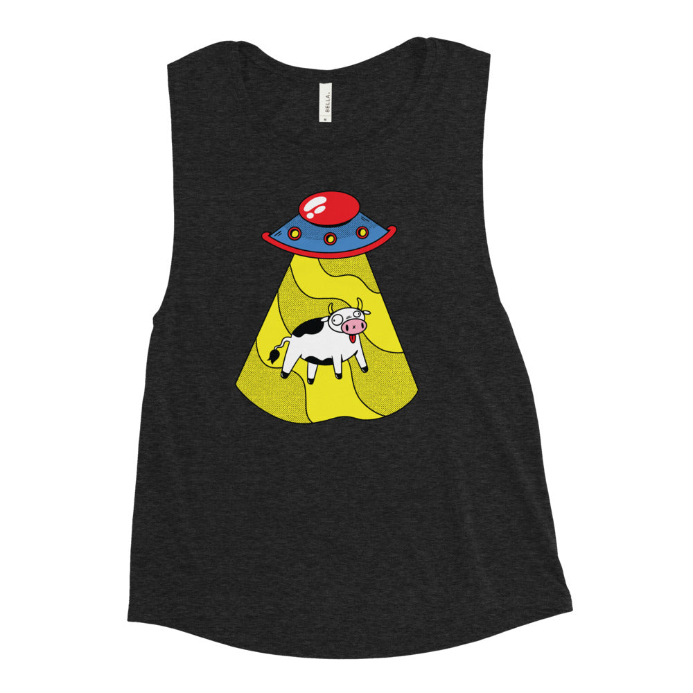 Cow Abduction Muscle Tank