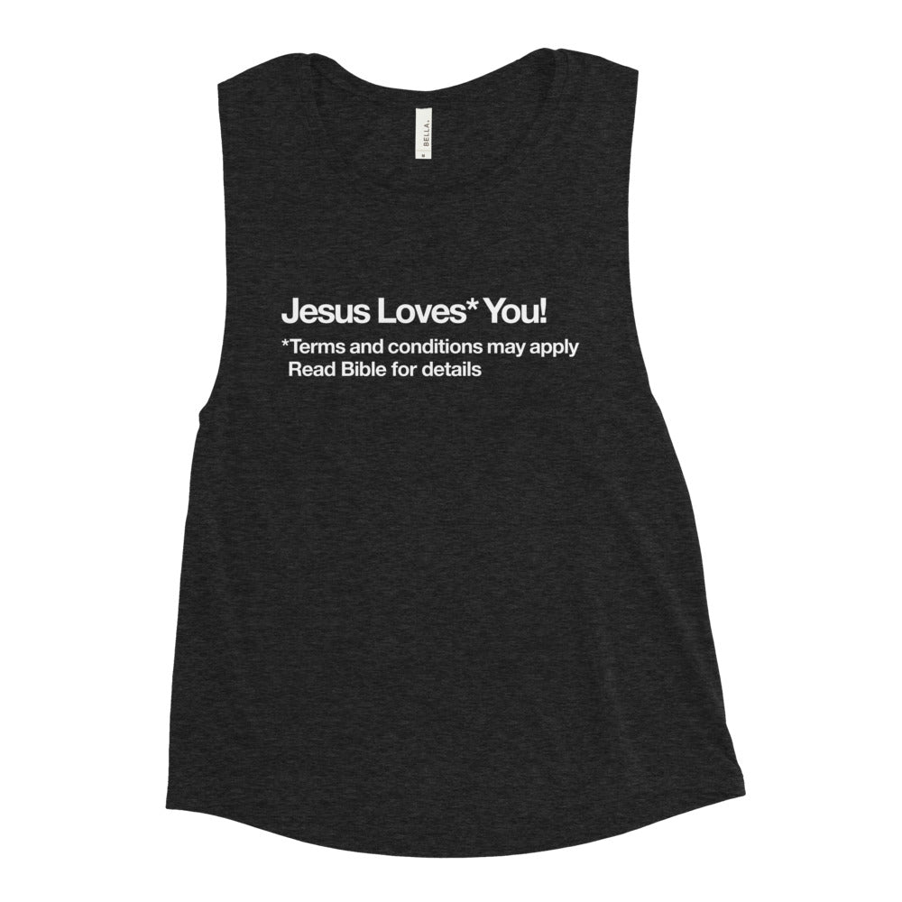Buy Jesus Loves* You Muscle Tank by Faz